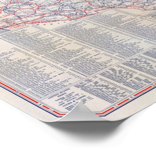 Routekaart Verenigde Staten Poster (Hoek)