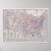 Routekaart Verenigde Staten Poster (Voorkant)
