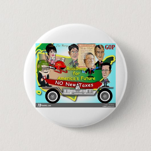 Routekaart voor Amerika Ronde Button 5,7 Cm (Voorkant)