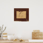 Routekaart voor Dakota Territory Poster (Keuken)