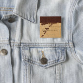 Routekaart voor Dakota Territory Vierkante Button 5,1 Cm (In situ)