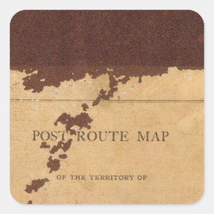 Routekaart voor Dakota Territory Vierkante Sticker