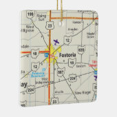 Routekaart voor Fostoria Ohio Keramisch Ornament (Rechts)