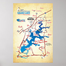 Routekaart voor het Grote Meer van OK - Faun Poster