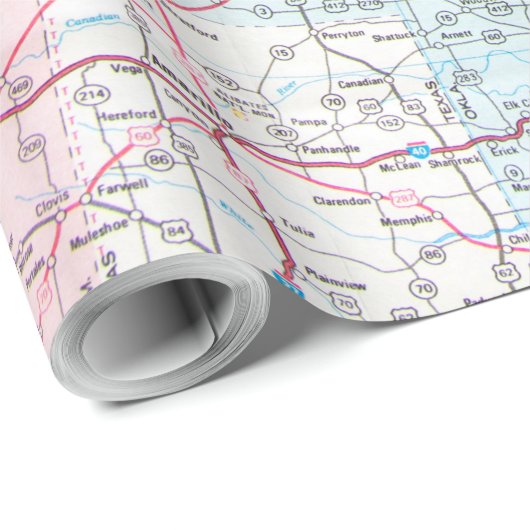 routekaart voor het midwesten cadeaupapier (Rol Hoek)