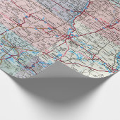 routekaart voor het midwesten cadeaupapier (Hoek)