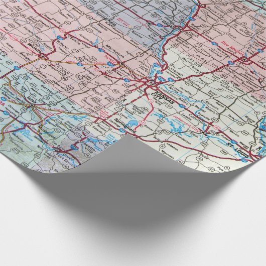 routekaart voor het midwesten cadeaupapier (Hoek)