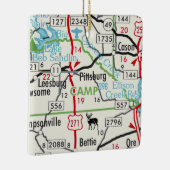 Routekaart voor Pittsburg TX Keramisch Ornament (Rechts)