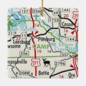 Routekaart voor Pittsburg TX Keramisch Ornament (Achterkant)