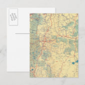 Routekaart voor westerne staten briefkaart (Voorkant / Achterkant)