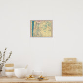 Routekaart voor westerne staten poster (Keuken)