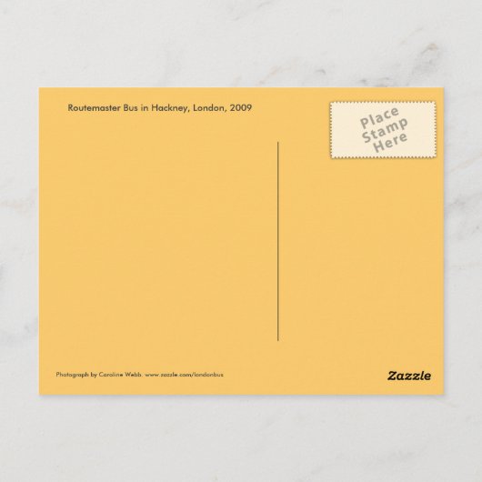Routemaster Bus in Hackney, Londen Briefkaart (Achterkant)