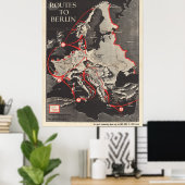 Routes naar Berlijn Poster (Thuiskantoor)