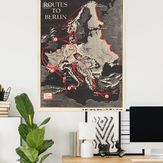 Routes naar Berlijn Poster (Thuiskantoor)
