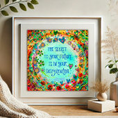 routine citaat Abstracte Bloemen Inspirerend Poster