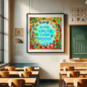 routine citaat Abstracte Bloemen Inspirerend Poster