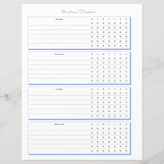 Routinematige Volgpagina voor Wekelijkse Planning (Achterkant)
