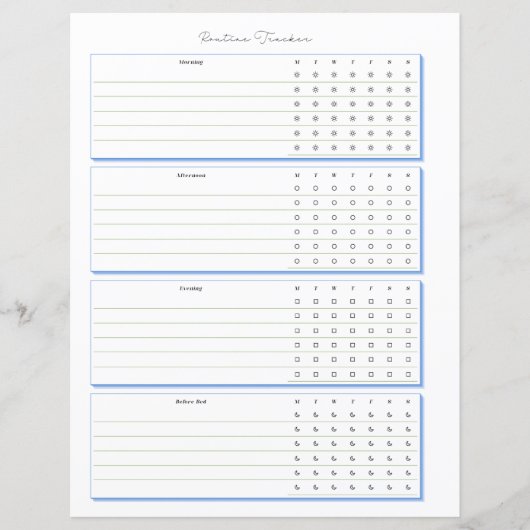 Routinematige Volgpagina voor Wekelijkse Planning (Voorkant)