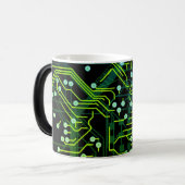 Routingproces Groen Zwart Abstract Modern Koel Magische Mok (Voorkant links)