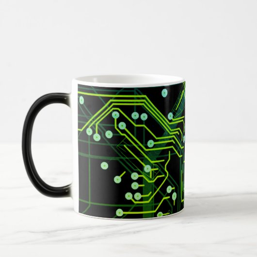 Routingproces Groen Zwart Abstract Modern Koel Magische Mok (Links)