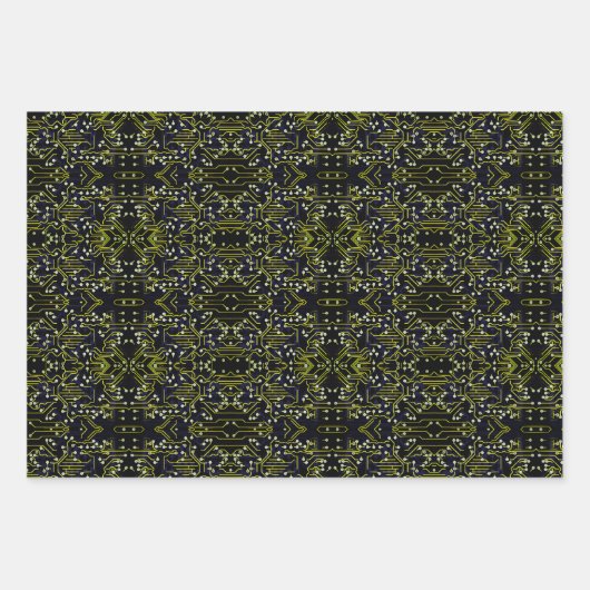 Routingproces Quarige Abstracte Elektronische Geek Inpakpapier Vel (Voorkant 2)