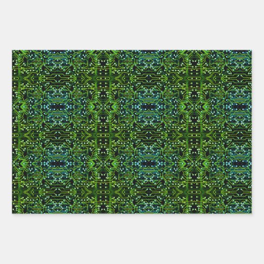 Routingproces Quarige Abstracte Elektronische Geek Inpakpapier Vel (Voorkant)