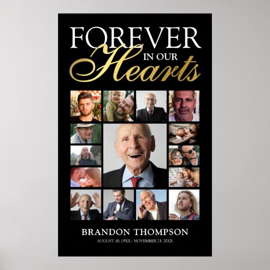 Rouw 15 Foto Herdenking Poster (Voorkant)