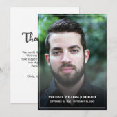 Rouw Aangepaste foto Rouwkaart Condoleance Herdenk Bedankkaart (Voorkant / Achterkant)