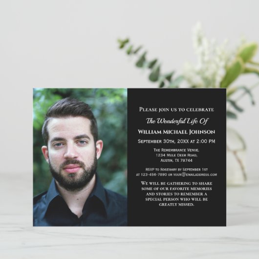 Rouw Aangepaste foto Uitvaart Condoleance Herdenki Kaart (Staand voorkant)