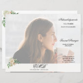 Rouw Bloemrijke Elegante Foto Orde van de Ceremoni (Voorkant / Achterkant)