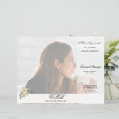 Rouw Bloemrijke Elegante Foto Orde van de Ceremoni (Staand voorkant)