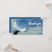 Rouw Dank Je | Overlijden Witte Veer Kaart (Voorkant / Achterkant in situ)