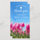 Rouw Dank u | Roze tulpen begrafenis Bedankkaart (Voorkant / Achterkant)