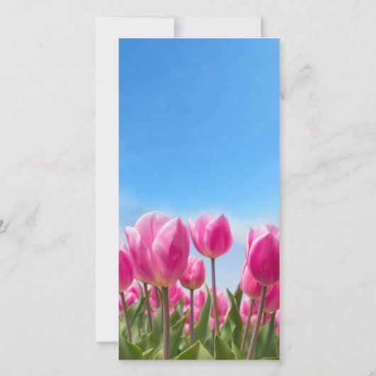 Rouw Dank u | Roze tulpen begrafenis Bedankkaart (Achterkant)