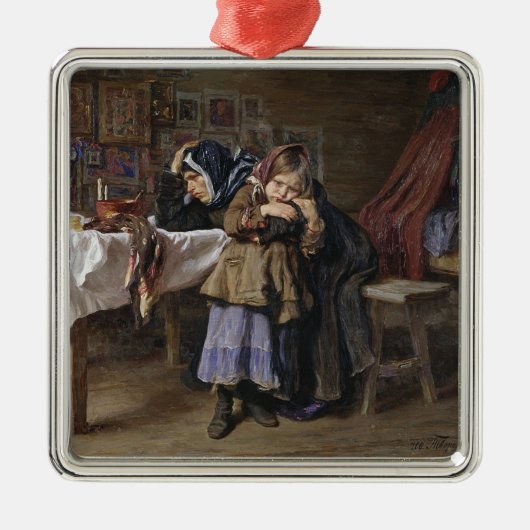 Rouw en rouwverwerking (condoleance na overlijden) metalen ornament (Voorkant)