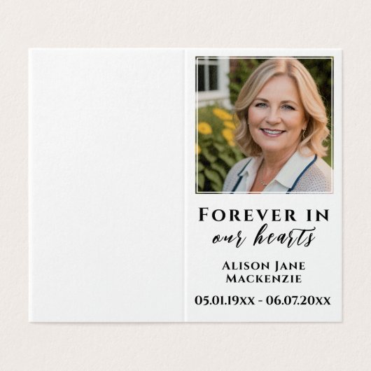 Rouw gevouwen Kaart (Buitenkant ongevouwen)