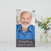 Rouw Herdenkingsdienst Aangepaste Foto Condoleance Bedankkaart (Staand voorkant)