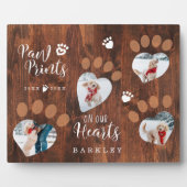 Rouw hout pootafdrukken in onze harten foto herinn fotoplaat (Voorkant)