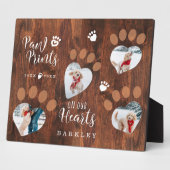 Rouw hout pootafdrukken in onze harten foto herinn fotoplaat (Zijkant)