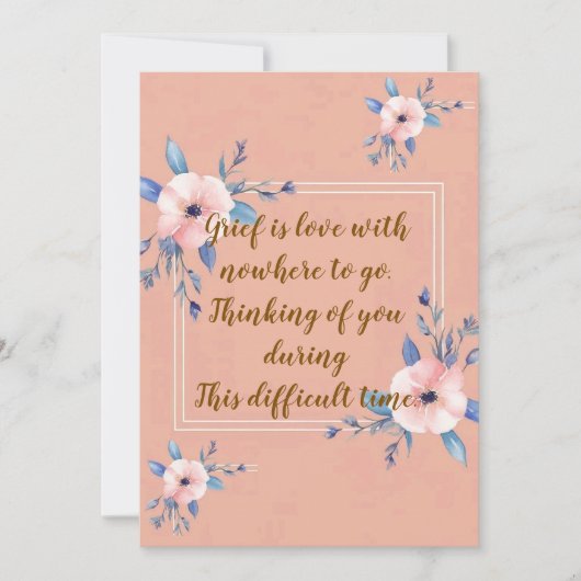 "Rouw is onbestendige liefde", beterschapkaarten. Aankondiging (Voorkant)