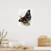 Rouw mantel vlinder kunst print Poster (Keuken)