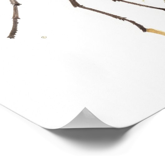 Rouw mantel vlinder kunst print Poster (Hoek)