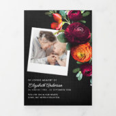 Rouw/Memoriaal Bloemen 7-Foto Modern Schrift Drieluik Programma (Cover)