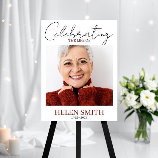 Rouw Minimalistisch Eenvoudig Herdenkingsfoto Poster