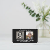 Rouw- of herdenkingsdubbelbeeld visitekaartje (Staand voorkant)