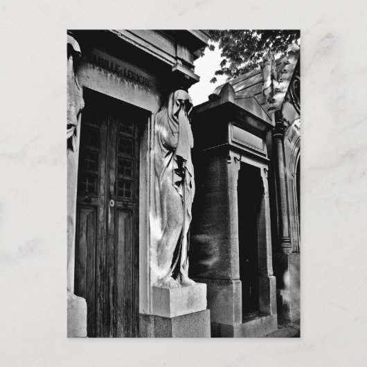 Rouw op het kerkhof briefkaart (Voorkant)