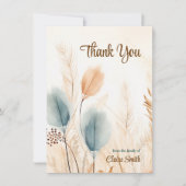 Rouw Roos Pampas Gras Beige Blauw FOTO Kaart (Voorkant)