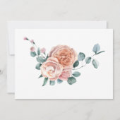 Rouw Roze Perzikrozen Bedankkaart (Achterkant)