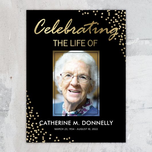 Rouw Teken | Viering van het Leven Zwart Goud Poster