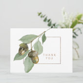 Rouw Verlies Herfst Eikel  Bedankkaart (Staand voorkant)